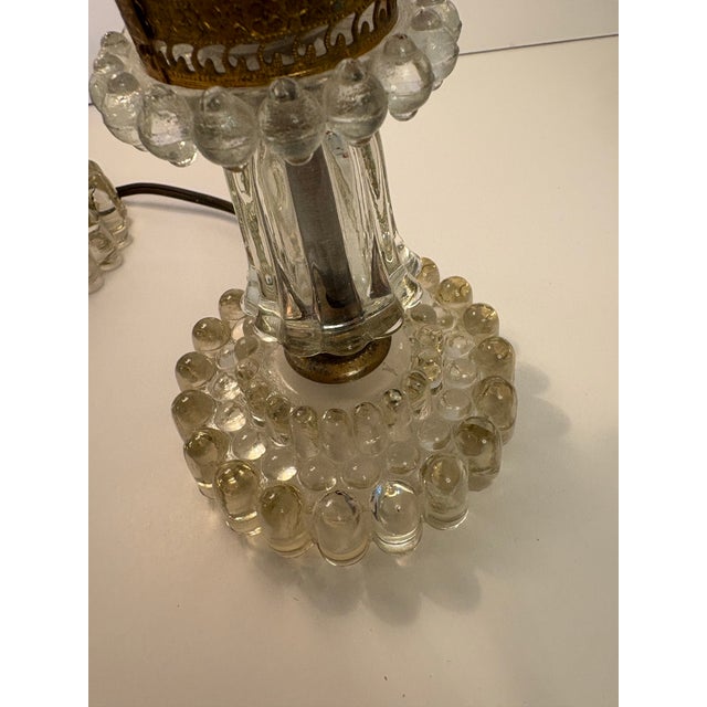 1930s Vintage 1930's Crystal Round Boudoir Lamps - a Pair For Sale - Image 5 of 9