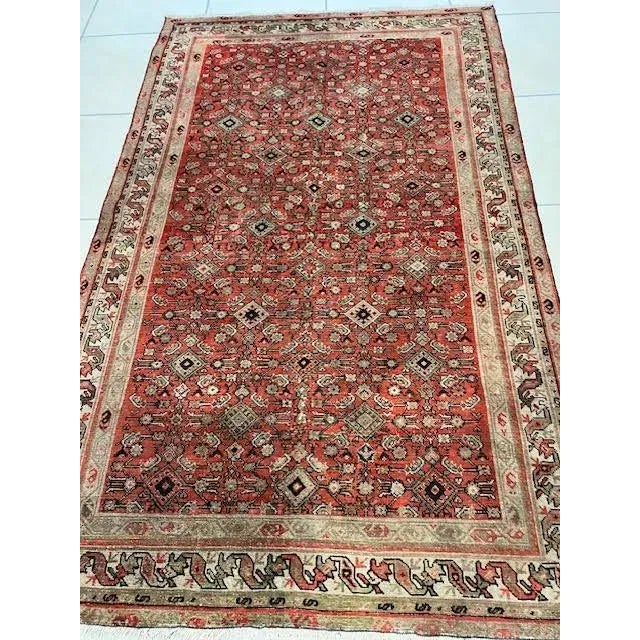1900's Antique Persian Malayer, 5'3" X 8'8" For Sale - Image 4 of 12