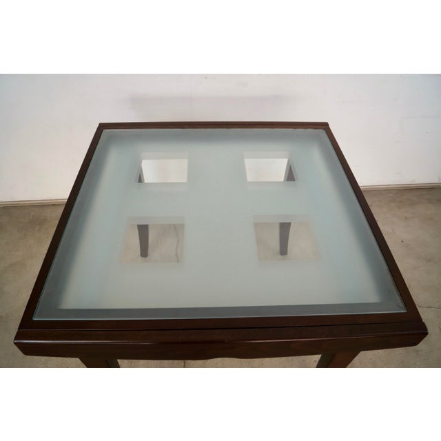 Brown 1990’s Italian Extendable Frosted Glass Dining Table For Sale - Image 8 of 12