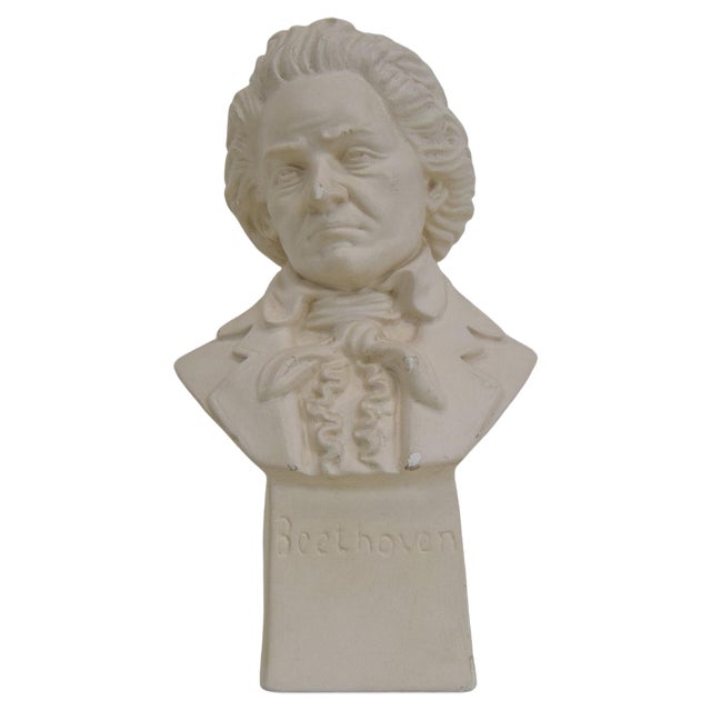 Plaster Bust of Ludwig van Beethoven, 1950s For Sale