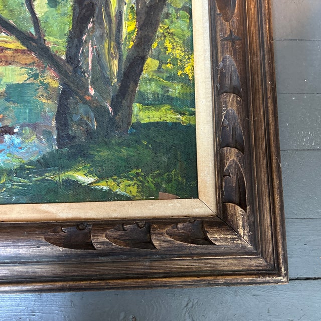 1950’s Original Impressionist Summer Landscape Painting For Sale - Image 4 of 6