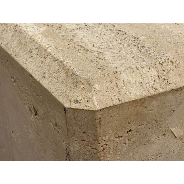 Italian Vintage Travertine Cube Side Tables, Pair For Sale - Image 9 of 12