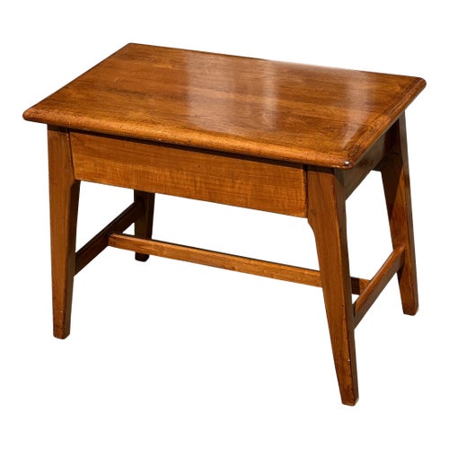 Mid 20th Century Italian Oak Sewing Table or Stool With Single Drawer