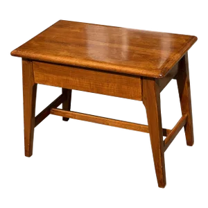 Mid 20th Century Italian Oak Sewing Table or Stool With Single Drawer