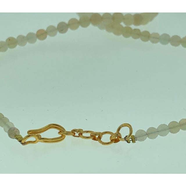 Natural Opal Faceted Bead Single Strand Necklace on Clearance Silver Clasp For Sale - Image 14 of 18
