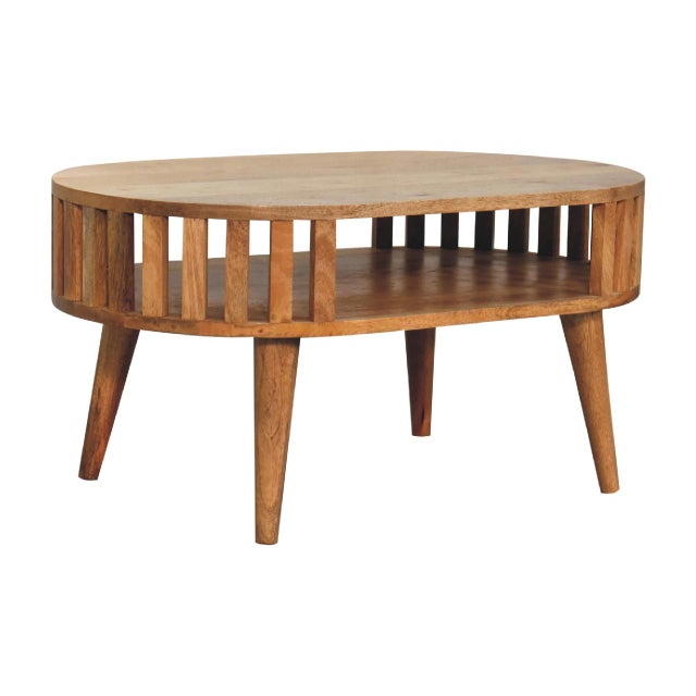 The Light Oak-Finish Mango Wood Japanese-Inspired Coffee Table brings a refined balance of craftsmanship, character, and...