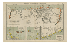 Suriname, Curaçao and Dutch Guinea Jacob Kuyper Colonial Atlas Map, 1882