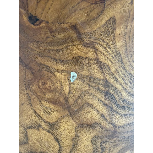 1970s Edward Wormley for Dunbar Olive Burl Dining Table Model D08 W/ Two Leaves – 1973 For Sale - Image 5 of 9