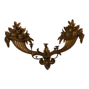 Antique Gilt Carved Cornucopia Wall Sconce