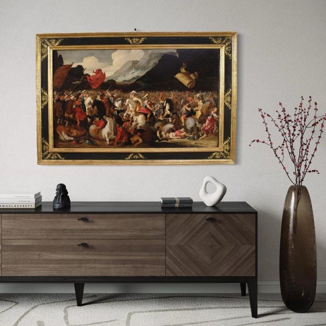 Flemish Artist, Battle Between Knights and Amazons, 1610, Oil on Panel, Framed For Sale - Image 4 of 16