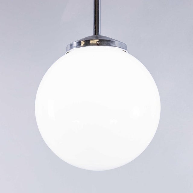 1950s French Tabac Opal Glass Pendant Lamp, 1950s For Sale - Image 5 of 11