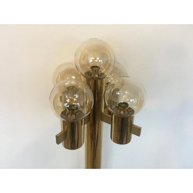 Mid-Century Modern Mid-Century Italian Brass and Murano Glass Floor Lamp by Gaetano Sciolari, 1970s For Sale - Image 3 of 7