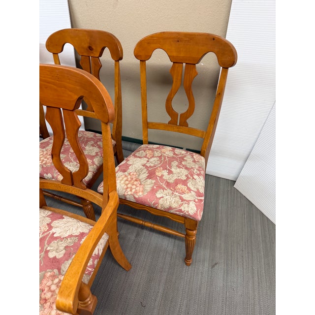 Fiddleback Splat Floral Dining Chairs, Set of Eight For Sale - Image 11 of 12