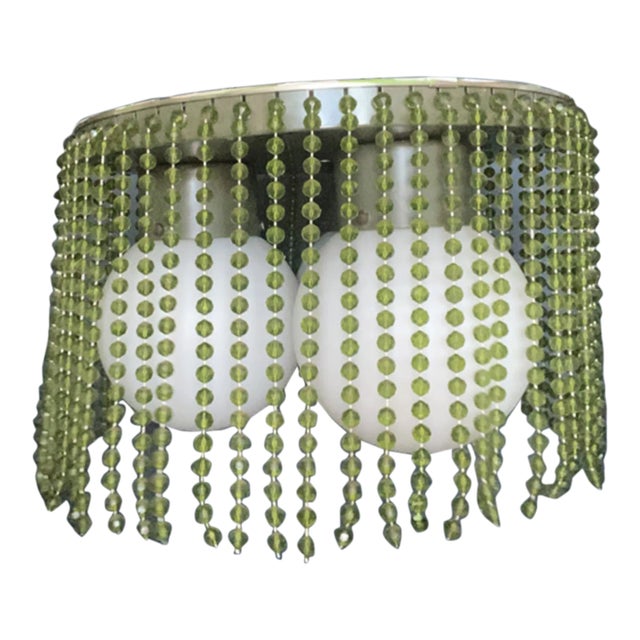 1970s Vintage Beaded Light Fixture Chandelier For Sale