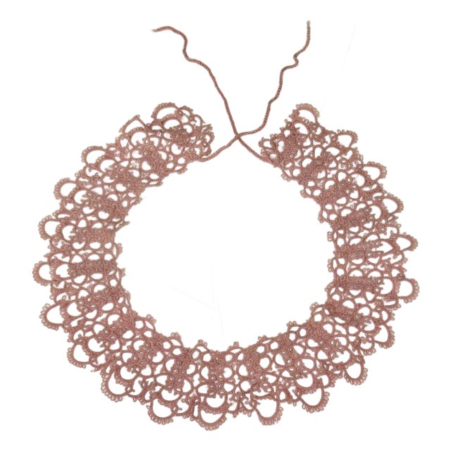 Lace Coller Edging Trim Unused Vintage Hand Tatted Antique For Sale