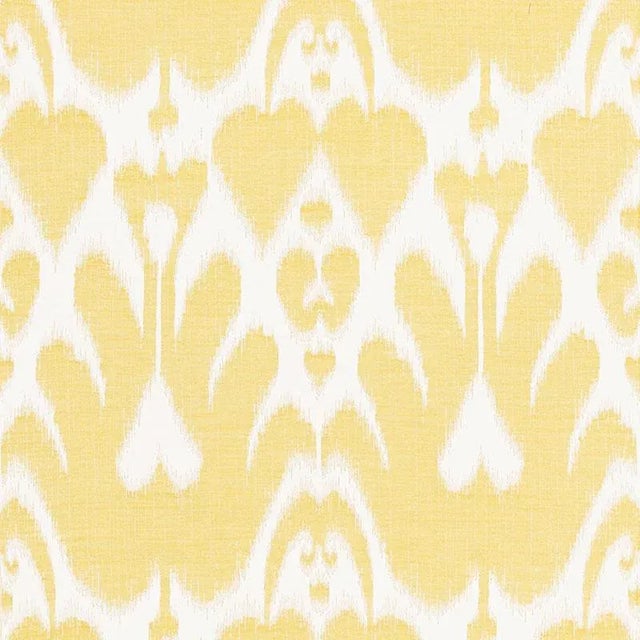 Sample - Schumacher Lela Cotton Ikat Fabric in Canary For Sale