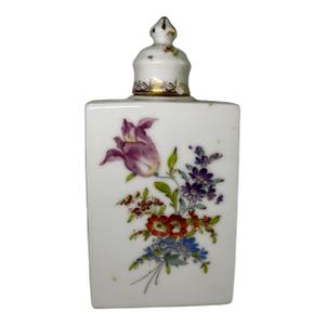 Vintage French Floral Porcelain Flask