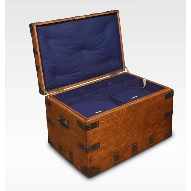 Antique Oak and Iron Bound Silver Chest For Sale - Image 3 of 9