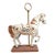 Vintage 1983 Austin Sculpture Carousel Horse Durastone Statue Brass Pole Ring Base 15" For Sale