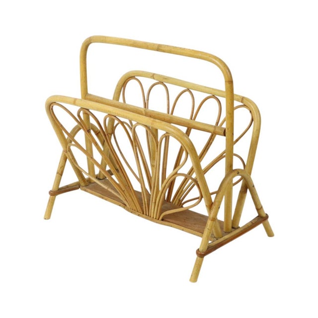 Boho French Rattan Magazine Rack, 1960s For Sale - Image 10 of 17