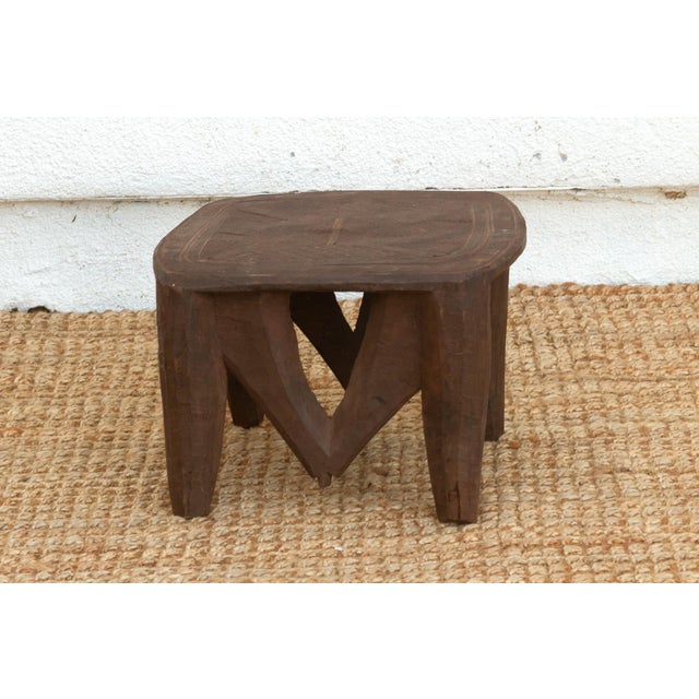 "M" Shaped Legs Rustic Nupe Table For Sale - Image 4 of 7