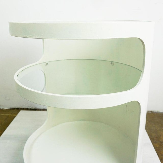 Metal Space Age White Circular Trolley attributed to Opal, Germany, 1960s For Sale - Image 7 of 11