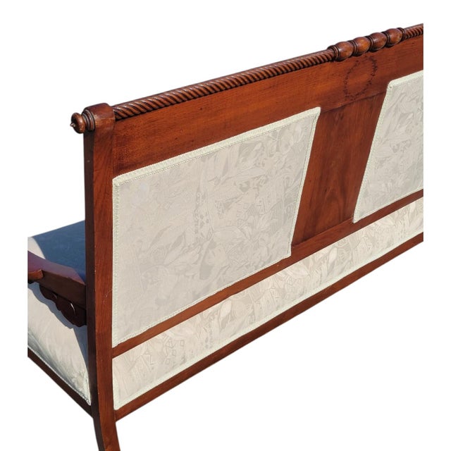 Antique 19th C Eastlake Loveseat Refinished Walnut Victorian Upholstered Settee For Sale - Image 11 of 18