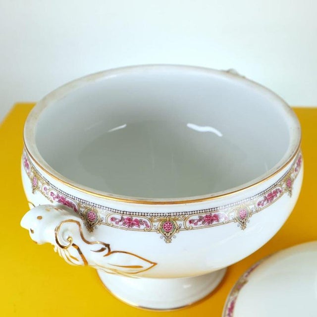 Gold Porcelain Soup Tureen from Ginori For Sale - Image 8 of 10