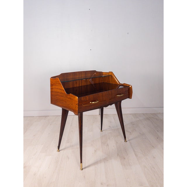Mid-Century Italian Bedside Tables with Double Glass Tops, 1950s, Set of 2 For Sale - Image 18 of 18