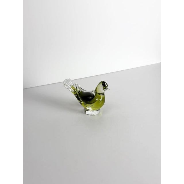1960s Chartreuse Green Murano Glass Dove Sculpture from Seguso Vetri Darte, 1960s For Sale - Image 5 of 10