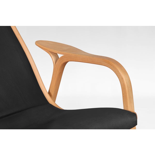 Vintage Black Leather Lamino Lounge Chair by Yngve Ekström for Swedese For Sale - Image 5 of 8