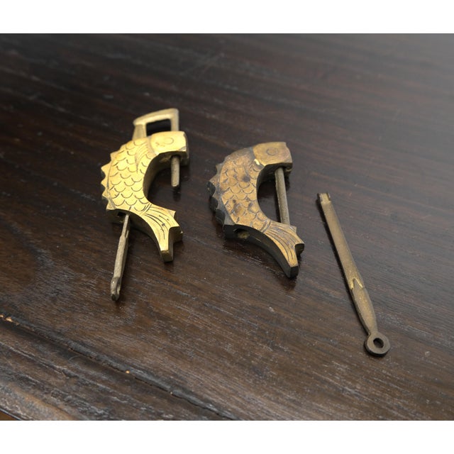 Chest on Chest Two Part Asian Campaign Style Two Doors Cabinet Dresser Storage For Sale - Image 11 of 12