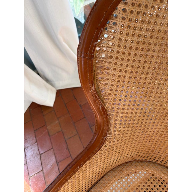 Garsnas "Dandy" Lounge Chair by Pierre Sindre, Cane and Tan Leather, 2019 For Sale In Columbia, SC - Image 6 of 8