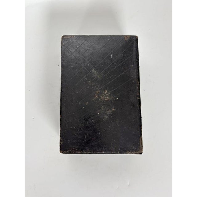 Black Embossed Leather Box, France, 1950s For Sale - Image 10 of 12