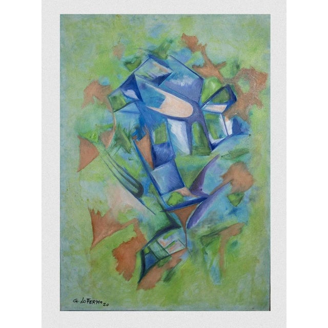 Green Reticulum is an original artwork realized by Giorgio Lo Fermo (b. 1947) in 2020. Original Oil Painting on Canvas....