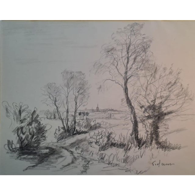 Jean Frélaut (1879-1954)Countryside landscapeDrawing, signed lower rightIn a passe-partoutDimensions: 25.5 x 33 cmVery...