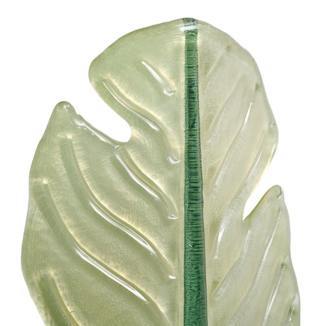 Green Murano Glass Green Leaf Sconces For Sale - Image 8 of 9