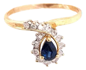 14 Karat Yellow and White Gold Sapphire and Diamond Halo Ring 70.00 TDW, Size 6.5