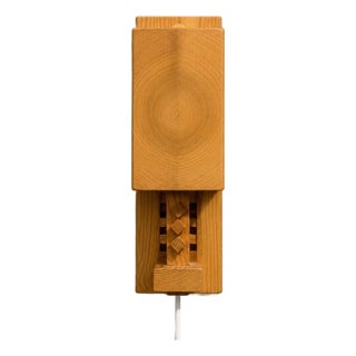 Leif Wikner, Swedish Modern, Pine Wall Sconce, Sweden, 1970s For Sale