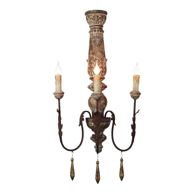 Sconce Light Decorative Drops 3-arm Oxidized Wall Sconce For Sale