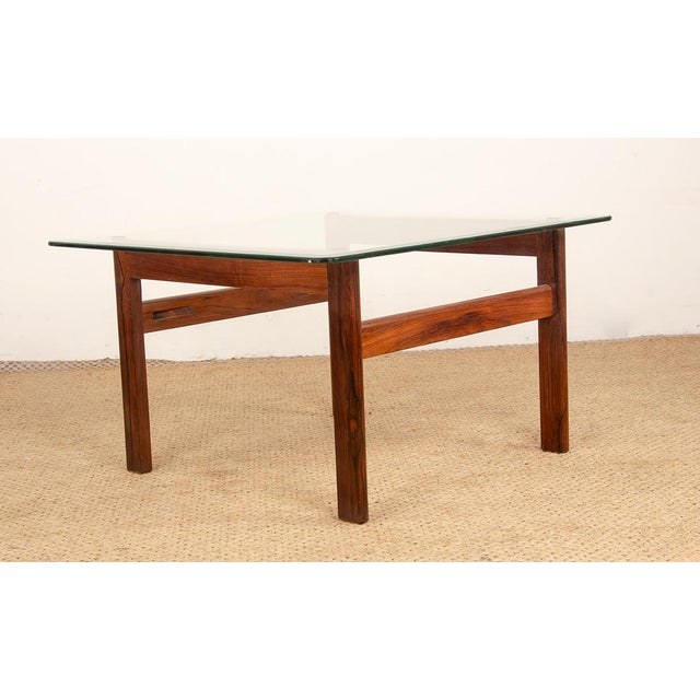 Danish Coffee Table in Rosewood and Glass by Arne Wahl Iversen, 1960s For Sale - Image 9 of 13