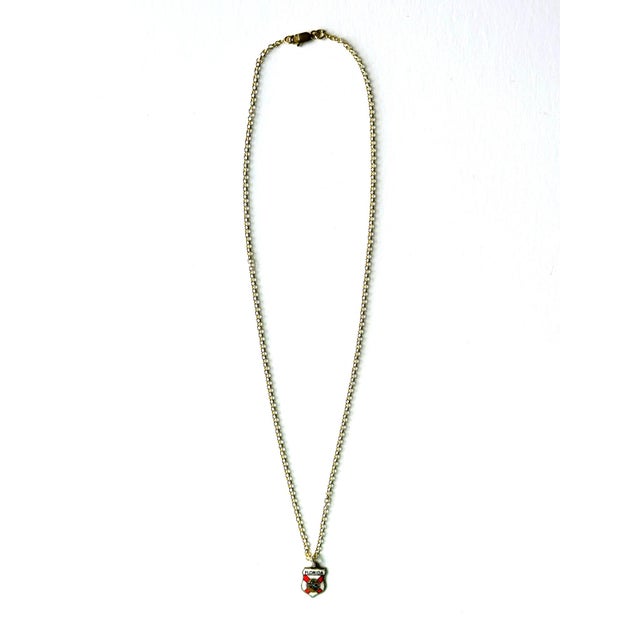 Mid-Century Modern Florida Vintage Fritz Reu Sterling Silver Enamel Charm on New 18 Inch Gold Filled Necklace For Sale - Image 3 of 5