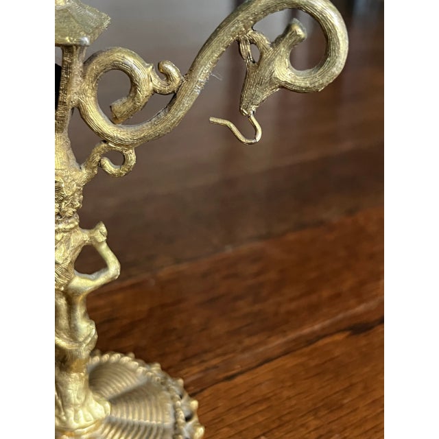 Vintage Gilt Bronze Pocket Watch Stand in Lamppost Form For Sale - Image 10 of 12