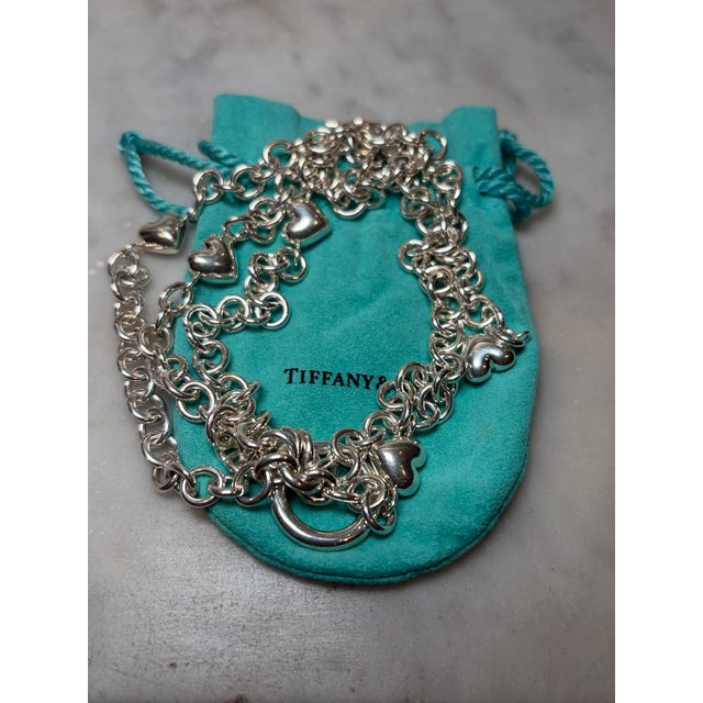 Tiffany & Co. Sterling Silver 5-Strand Puffed Heart Bracelet 95.62g For Sale - Image 9 of 9