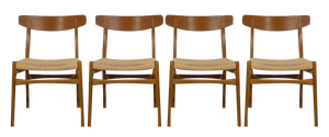 Mid-Century Dining Chairs Ch23 by Hans J. Wegner for Carl Hansen & Son, 1960s, Set of 4