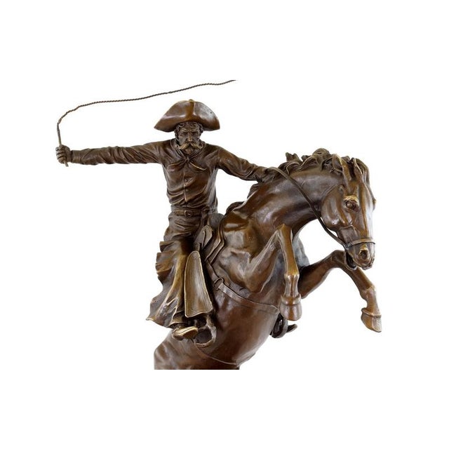 After Frederic Remington, Cowboy on a Rearing Horse, 20th Century, Bronze For Sale - Image 5 of 10