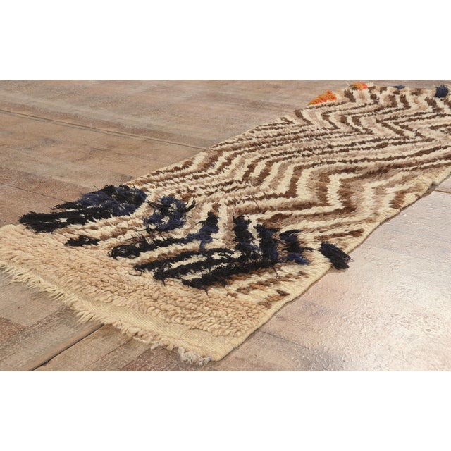 Beige Vintage Azilal Moroccan Rug, 02'04 X 06'02 For Sale - Image 8 of 10