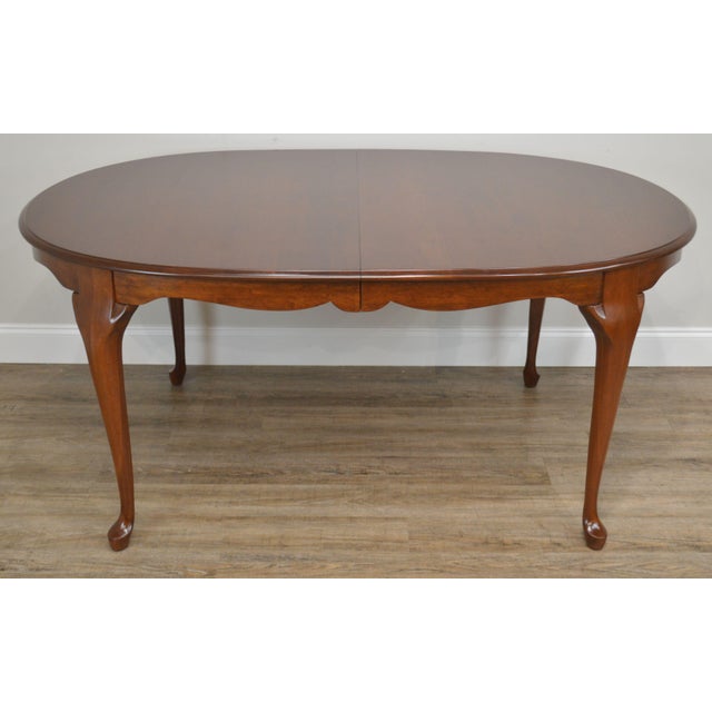 Pennsylvania House Cherry Oval Queen Anne Dining Table With 3 Leaves