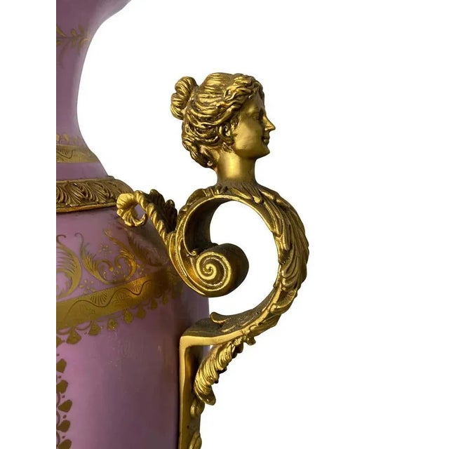 Pink French Sèvres Porcelain Vases in Pink, 20th Century, Set of 2 For Sale - Image 8 of 16