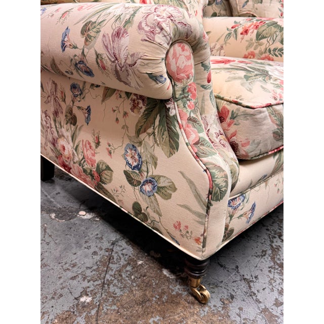 Textile Shabby Chic Floral Patterned Arm Chairs, Pair For Sale - Image 7 of 12